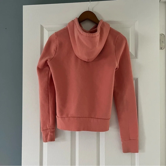 Sold yard sale Abercrombie & Fitch Coral Pink Sweatshirt Hoodie Zip-Up - Picture 5 of 5